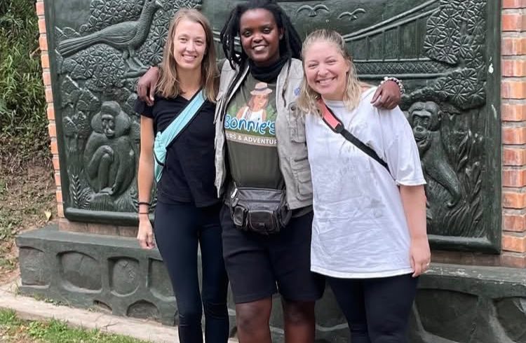 Travelers at Nyungwe National Park Instagram sign in Rwanda